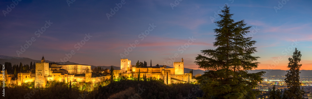 Granada. The fortress and arabic palace complex of Alhambra, Spain