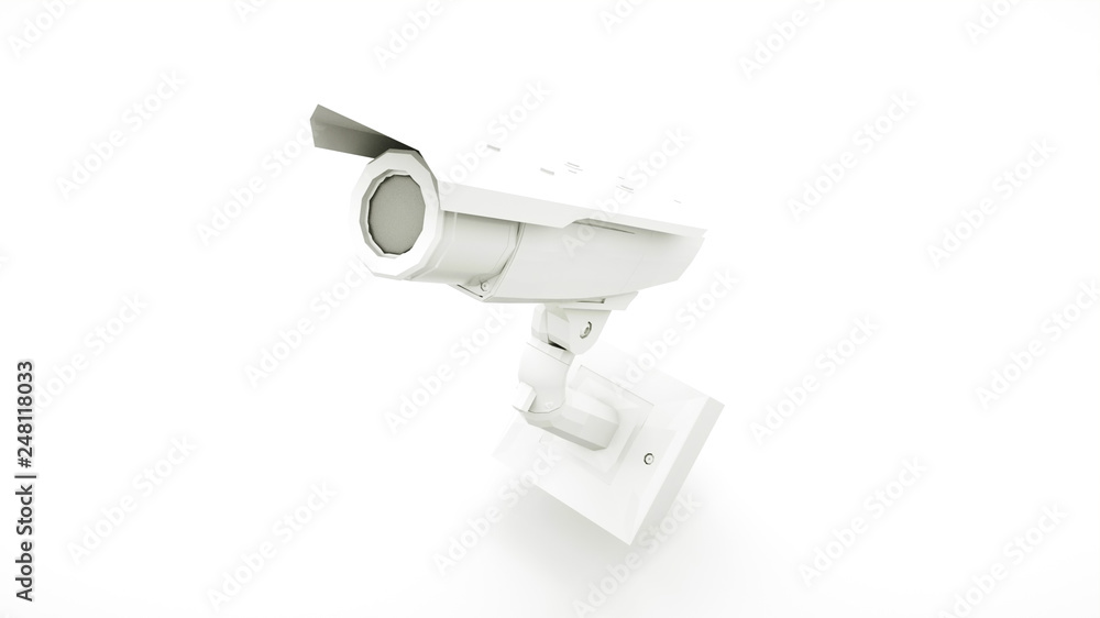 White CCTV Camera or Security Camera. 3D illustration White CCTV Camera or Security Camera. 3D illustration