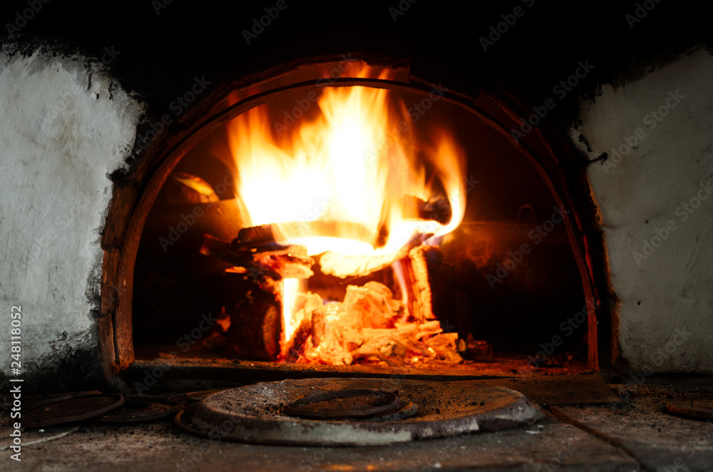 Obraz premium stove fire home