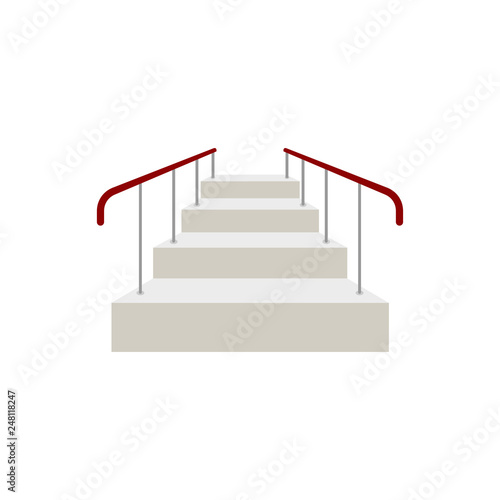 Ladder with railing Front view isolated. Vector illustration 
