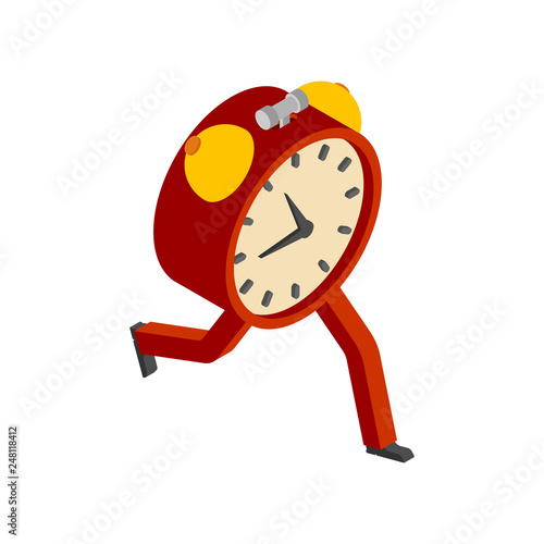 Time running out. Alarm clock is running. Vector