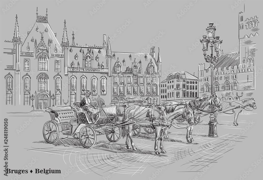 Fototapeta premium Grey vector hand drawing Holland 6