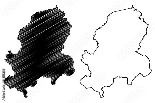 Dong Nai Province (Socialist Republic of Vietnam, Subdivisions of Vietnam) map vector illustration, scribble sketch Tinh Dong Nai map
