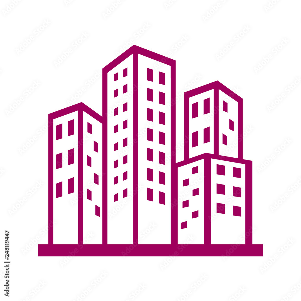 Modern building skyline vector illustration