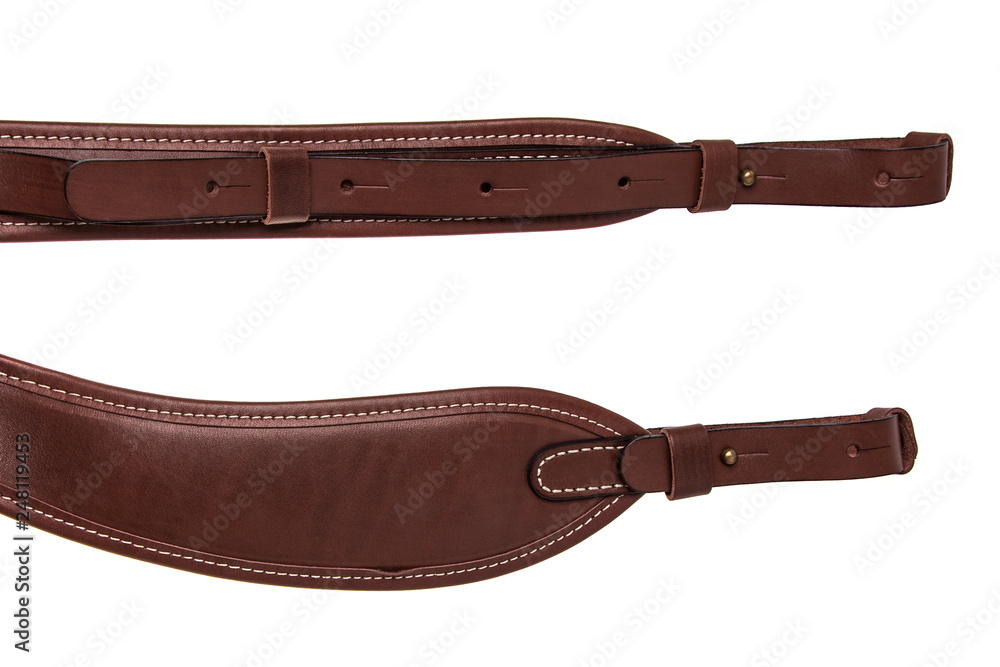 Fototapeta premium leather shoulder strap for a gun isolated on white background