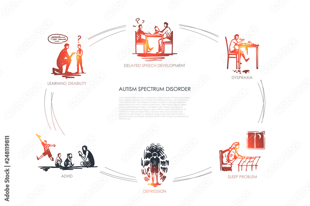 Autism spectrum disorder - delayed speech development, dyspraxia, sleep ...
