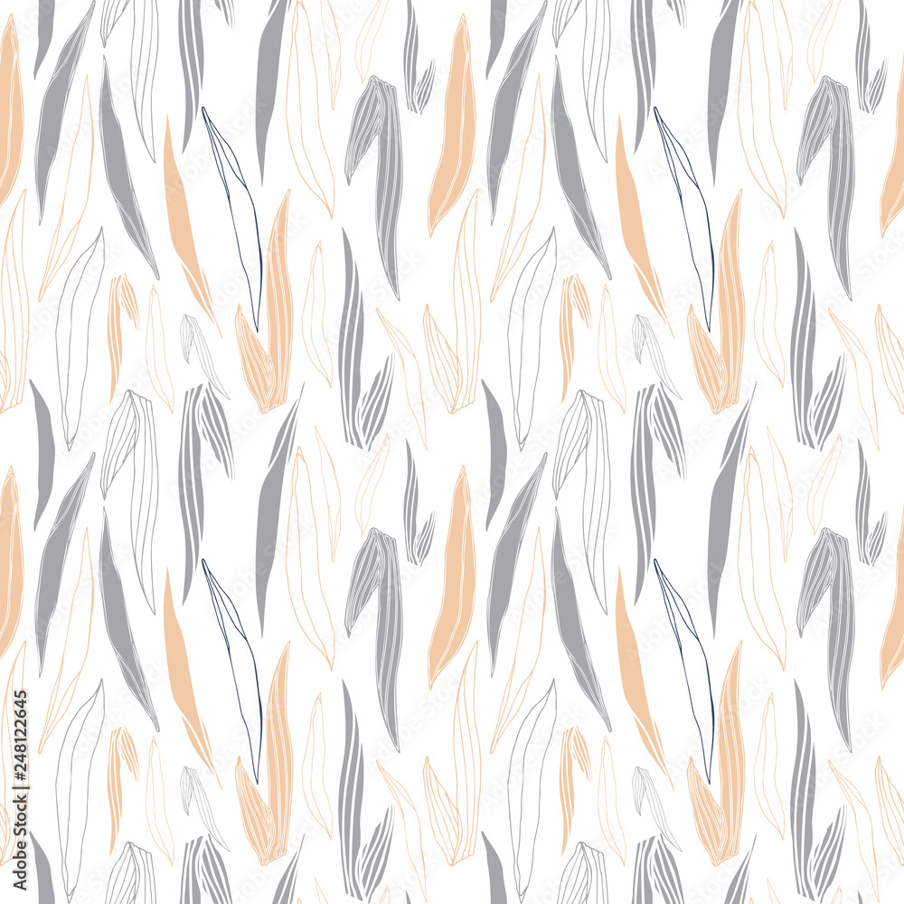 Botanical floral vector seamless pattern with hand drawn herbs, plants, flowers and leaves. Botanical floral vector seamless pattern with hand drawn herbs, plants, flowers and leaves.