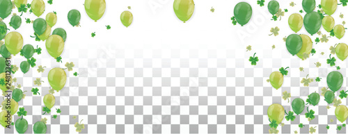 Shamrock and balloons green vector Illustration of a St. Patrick s Day Background