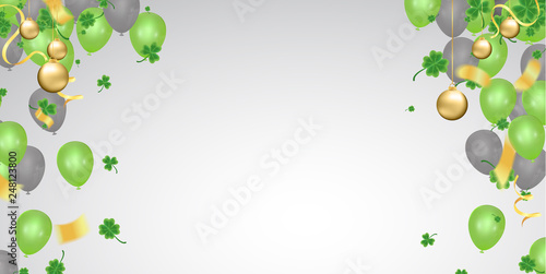 Vector illustration Design banner on St. Patrick's Day. effect clover. Simple banner for the site, shop,