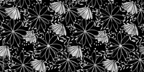 Floral pattern chammomile. Florals vector surface design.