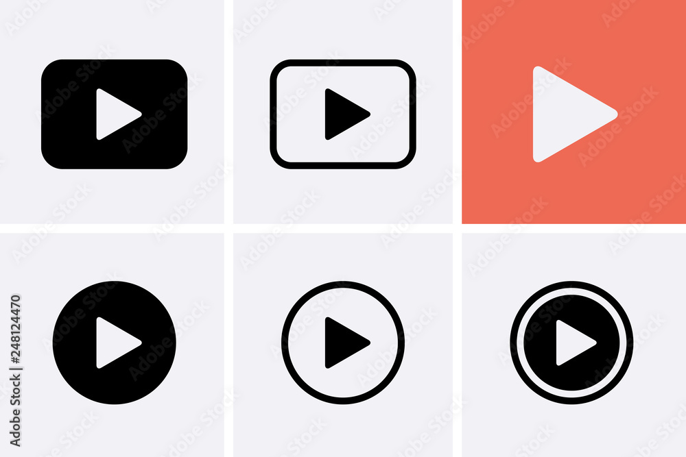 Video camera Icon set, Play Vector. Video camera Icon set, Play Vector.
