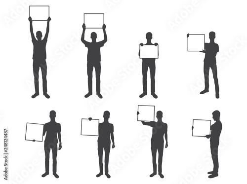 silhouette teen hold banner