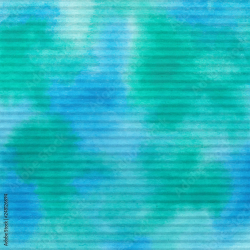 Blue and green corrugated paper