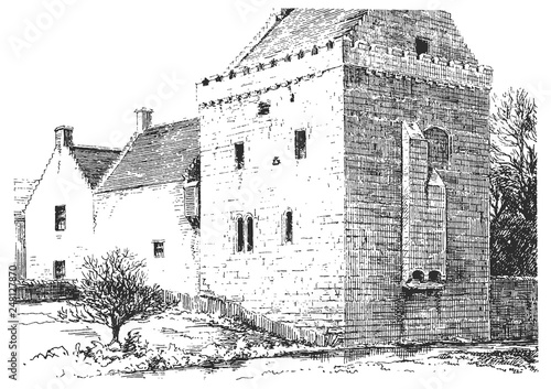 Old castle #sketch #isolated #vector