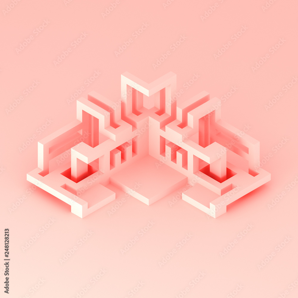 Naklejka premium Abstract architectural concept 3D illustration