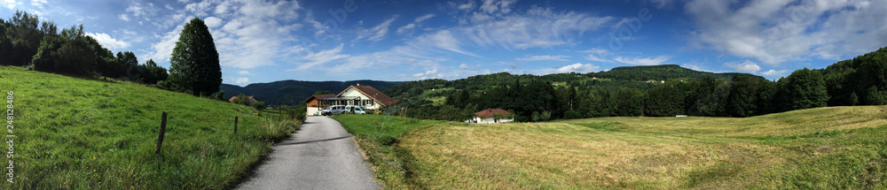 Panoramic view of the mountains at the aulxures sur moselotte