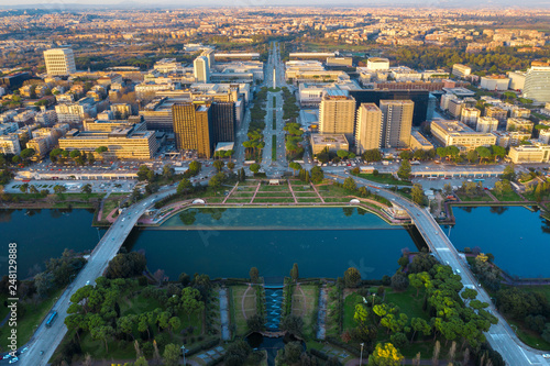 Fotografija Aerial view of the modern EUR district in Rome, built for the Universal Exposition that should have been held in the Capital in 1942