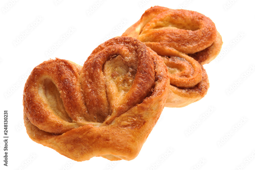 Fototapeta premium homemade buns with cinnamon isolated on white