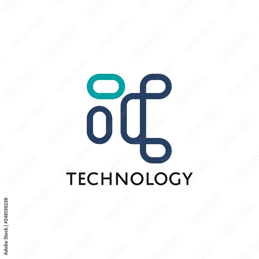 Letter IC Tech Logo Design Inspiration Stock Vector | Adobe Stock