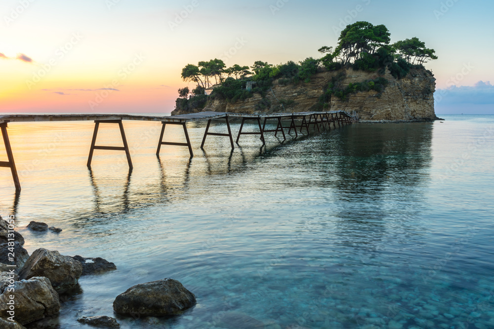 Greece, Zakynthos, Perfect pretty holiday morning in greek paradise at cameo island