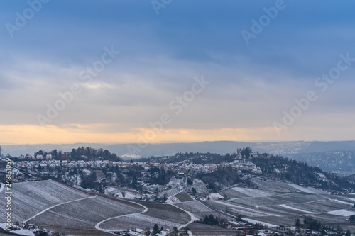 Germany, Stuttgart district rotenberg and famous grabkapelle chapel in winter photo