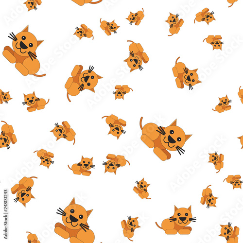 Seamless pattern made of cat.