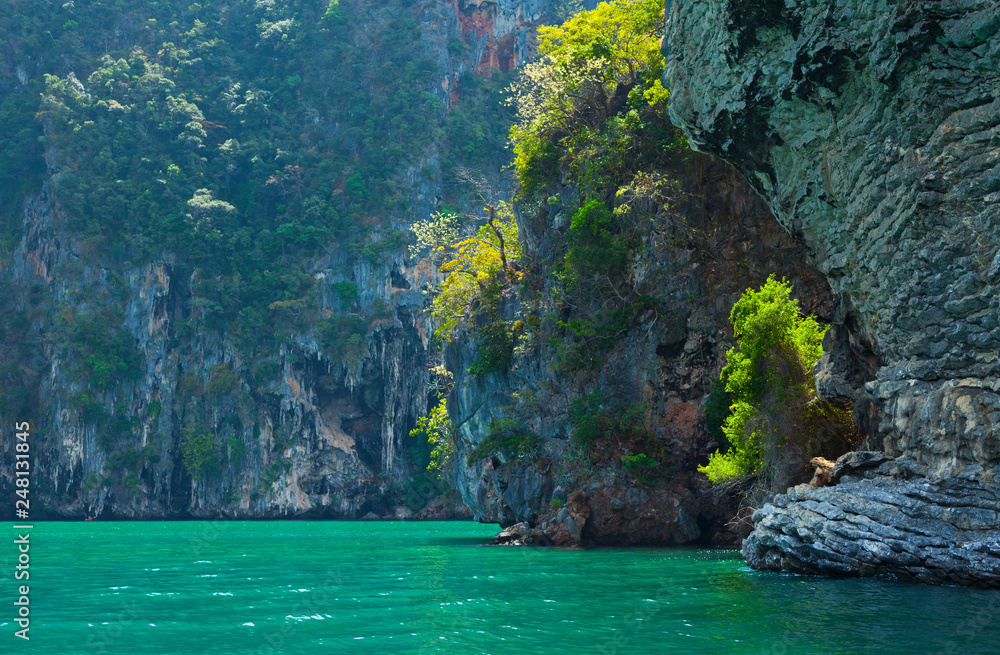 Limestone islet. Krabi coast. Krabi province, Andaman Sea, Thailand, Asia Limestone islet. Krabi coast. Krabi province, Andaman Sea, Thailand, Asia