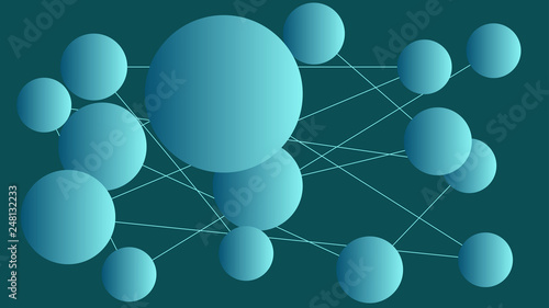 Science technology background illustration  connected vector circles