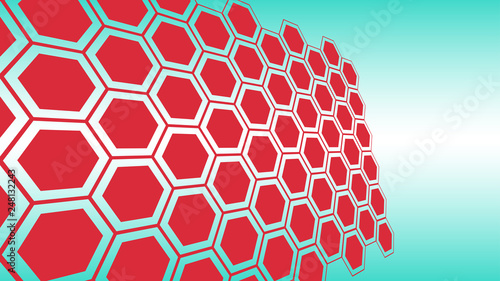 Hexagons layout template shapes, science technology background conception