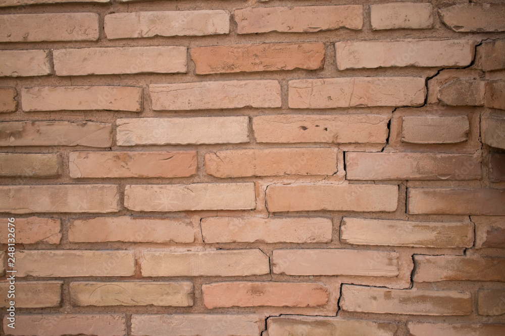Obraz premium wall of clay bricks. old masonry.