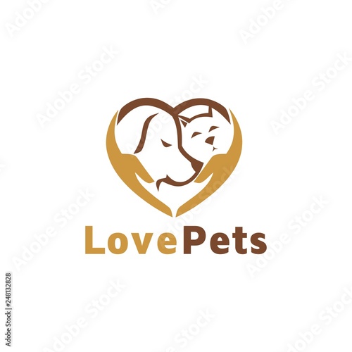 Love Pets Vector Logo Design Inspiration