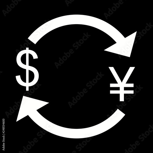Vector Exchange yen With Dollar Icon
