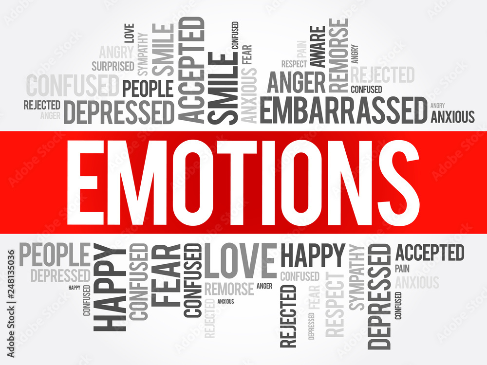 Fototapeta premium Emotions word cloud collage, social concept background