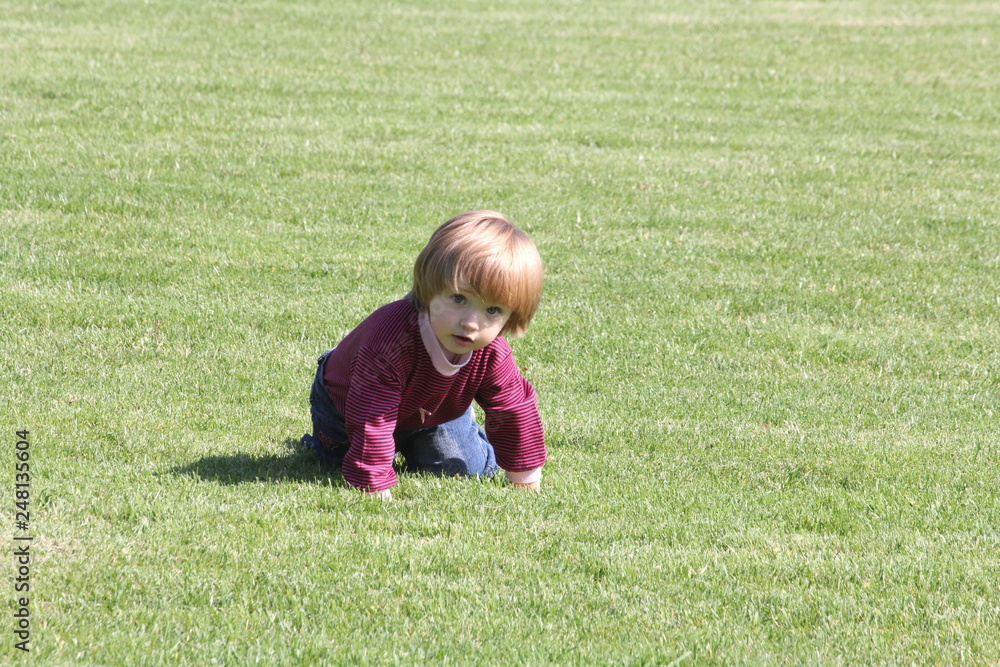 Little boy portrait in the urban park Little boy portrait in the urban park