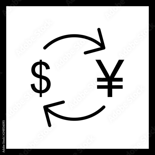 Vector Exchange yen With Dollar Icon