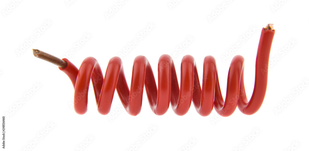 red wire isolated on white background red wire isolated on white background