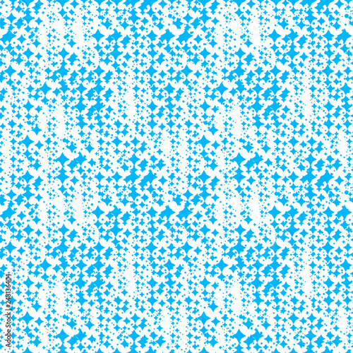 Halftone seamless abstract background with stars, rhombuses, concave squares, dots. Infinity geometric pattern. Vector illustration.       