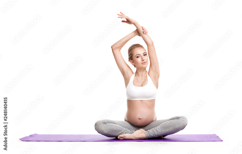 Portrait Of Pregnant Woman Doing Yoga Portrait Of Pregnant Woman Doing Yoga