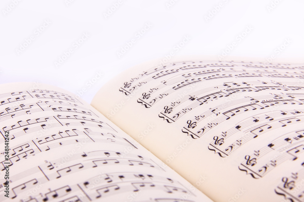 Naklejka premium Opened sheet music book