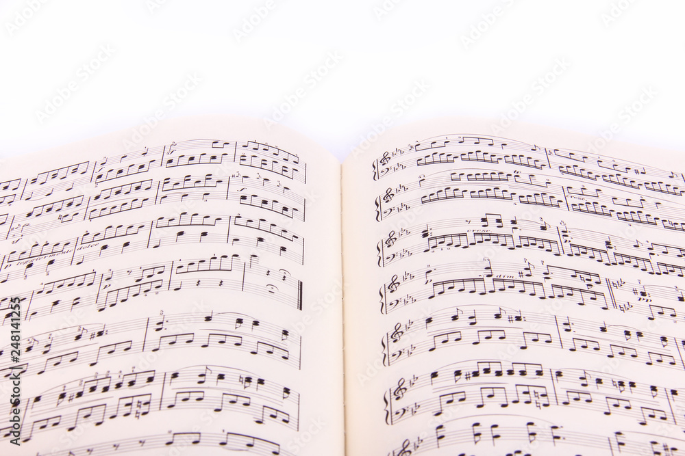 Naklejka premium Opened sheet music book
