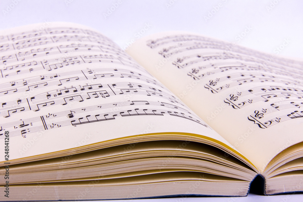 Fototapeta premium Opened sheet music book