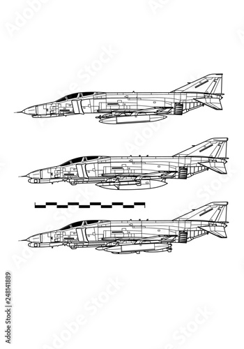 McDonnell Douglas F-4 PHANTOM II. Outline drawing