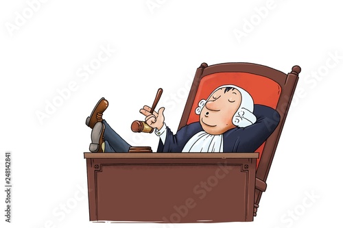 lazy judge caricature