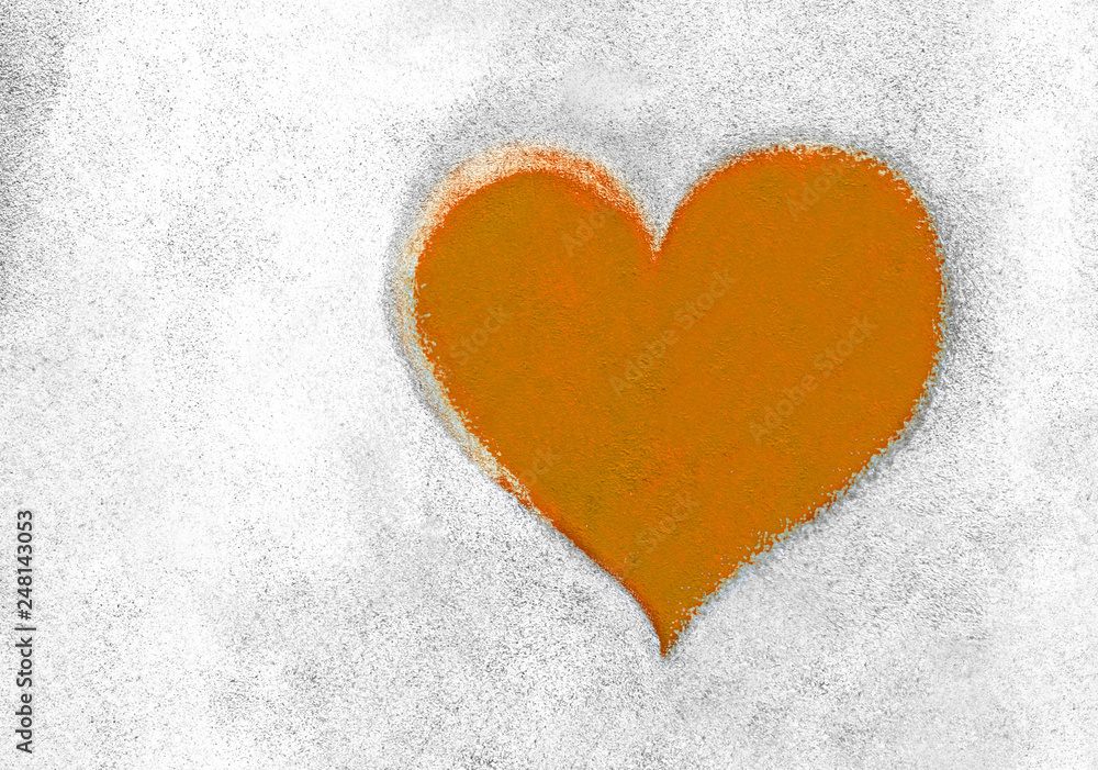 Pink heart on concrete wall Pink heart on concrete wall