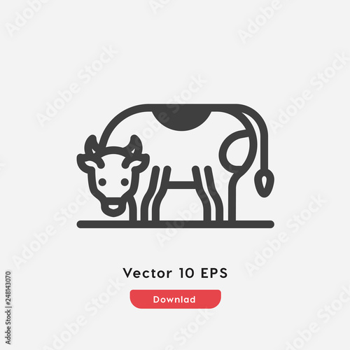 cow icon vector. Cow symbol. Cow icon vector symbol illustration design.