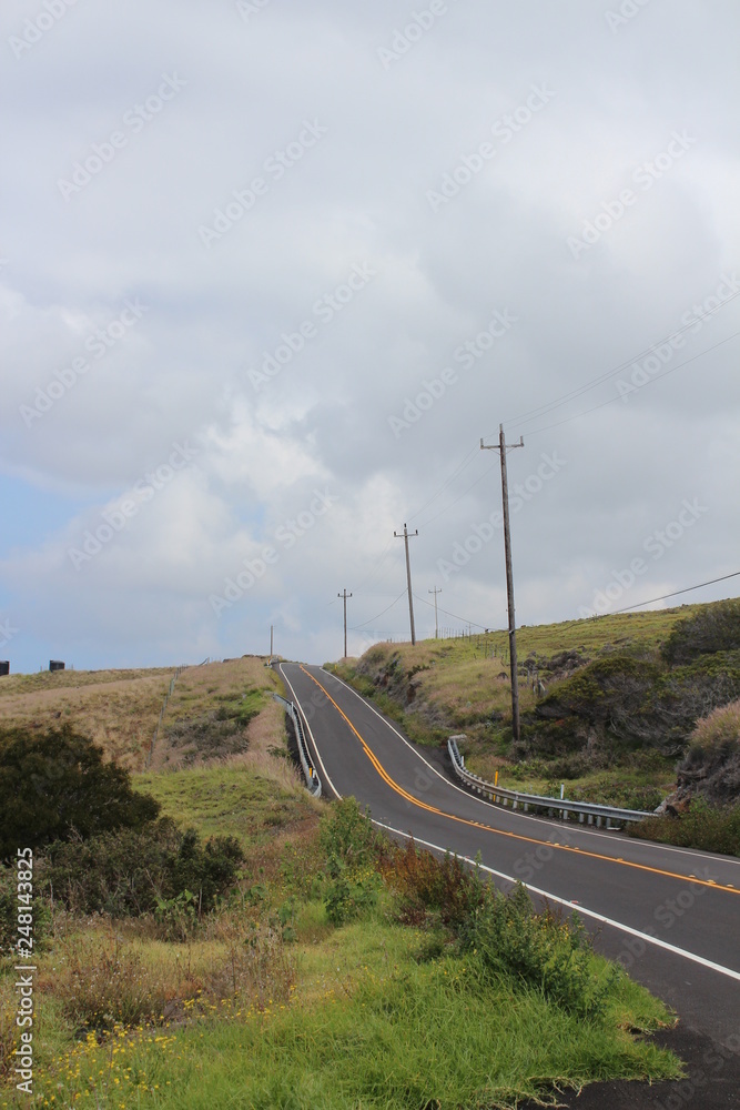 road between mountains on Hawaii big island