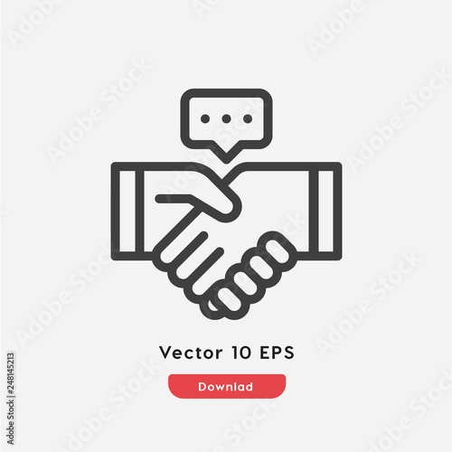 Agreement icon. Agreement vector symbol. Linear style sign for mobile concept and web design. Agreement symbol illustration. Pixel vector graphics - Vector 