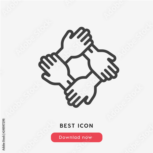 Together icon. Together vector symbol. Linear style sign for mobile concept and web design. Together symbol illustration. Pixel vector graphics - Vector	