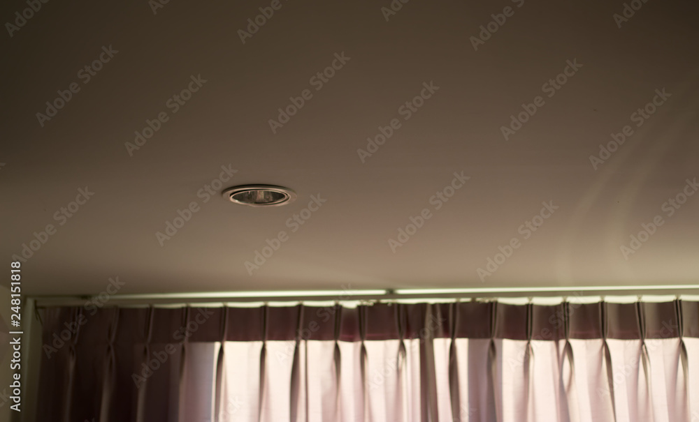 Light bulbs on the ceiling curtains Light bulbs on the ceiling curtains