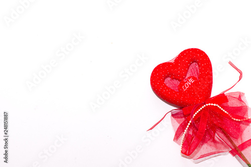 red heart shaped gift box